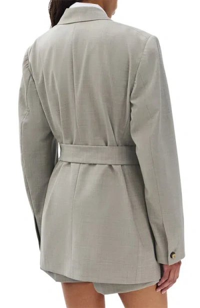 Rag & Bone Virginia Tie Waist Double Breasted Blazer In Gray