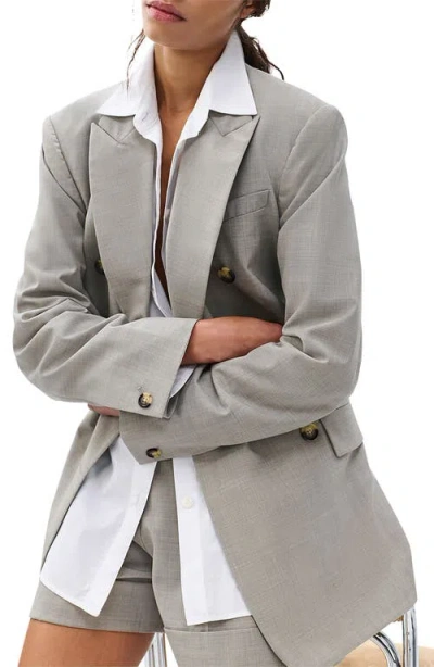 Rag & Bone Virginia Tie Waist Double Breasted Blazer In Gray