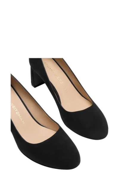 Stuart Weitzman Babette Block Heel Pump In Black
