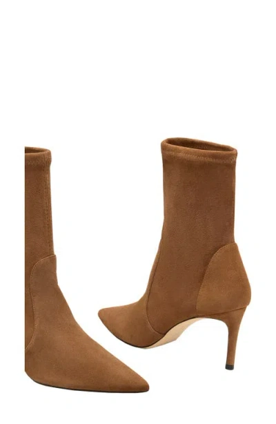 Stuart Weitzman Stuart Pointed Toe Bootie In Brown