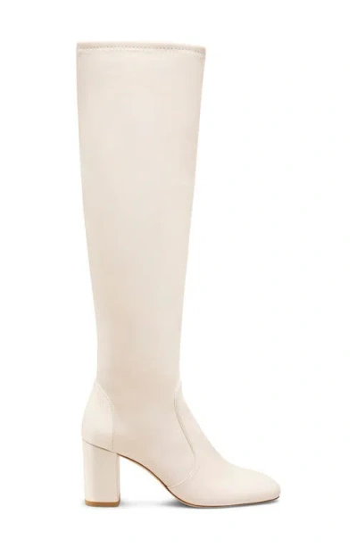 Stuart Weitzman Lucie Knee High Block Heel Boot In Neutral
