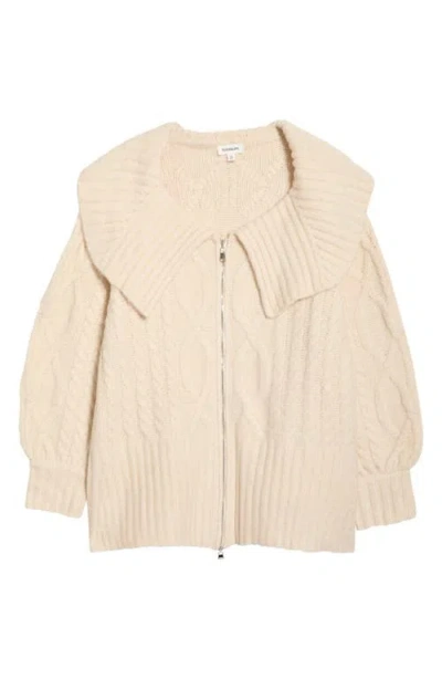 Sugarlips Mitchell Crop Zip Cardigan In Neutral