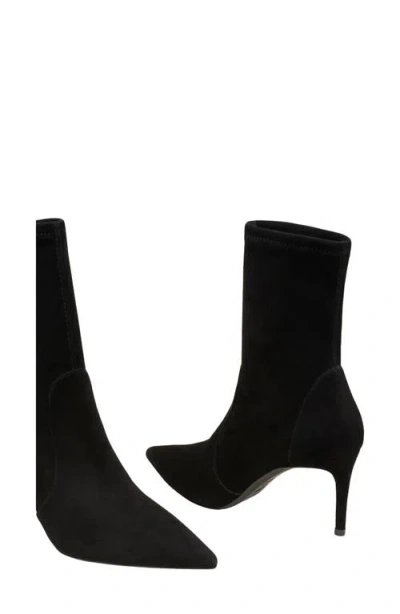 Stuart Weitzman Stuart Pointed Toe Bootie In Black