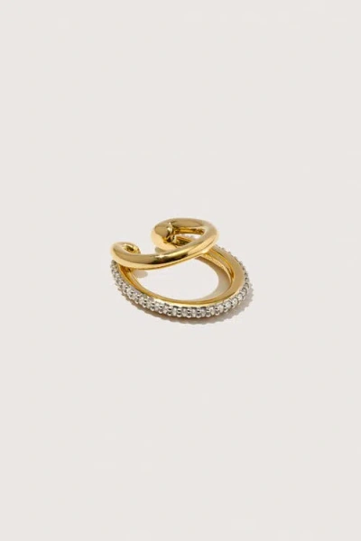 Otiumberg 14kt Gold Vermeil  Pave Double Ear Cuff In Gold