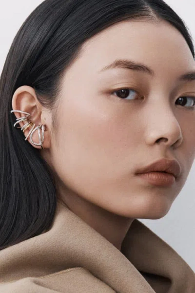 Otiumberg 14kt Gold Vermeil  Pave Double Ear Cuff In Gold