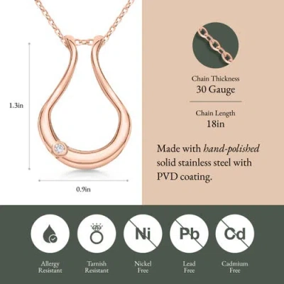 Emily C Original Bezel Ring Holder Necklace, Stainless Steel Wedding & Engagement, Gender Inclusive In Gold
