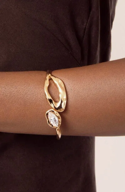 Ettika Molten Marquise Crystal Hinge Cuff Bracelet In Gold