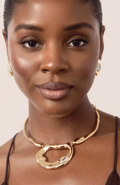 Ettika Molten Marquise Crystal Necklace In Gold