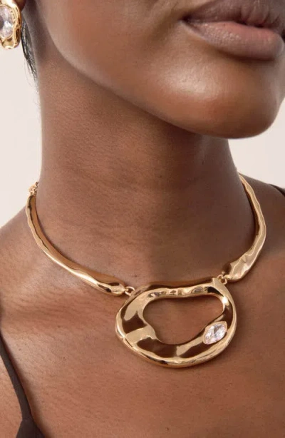 Ettika Molten Marquise Crystal Necklace In Gold