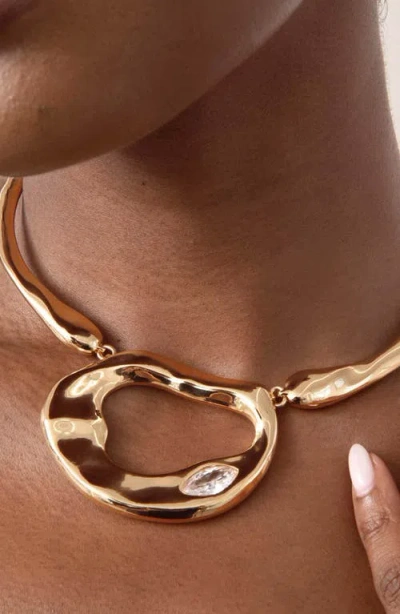 Ettika Molten Marquise Crystal Necklace In Gold