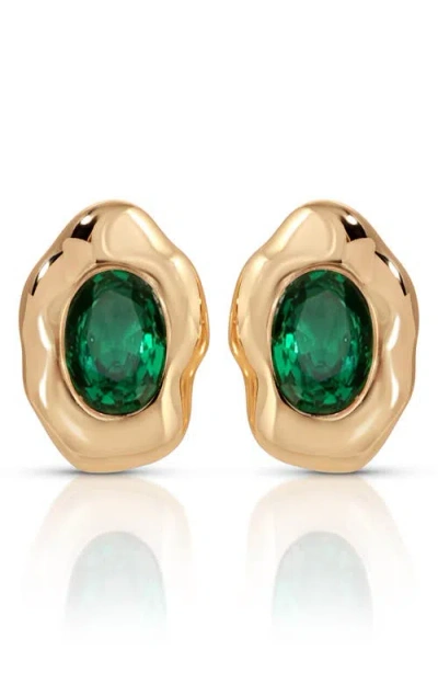 Ettika Molten Glow Crystal Stud Earrings In Gold