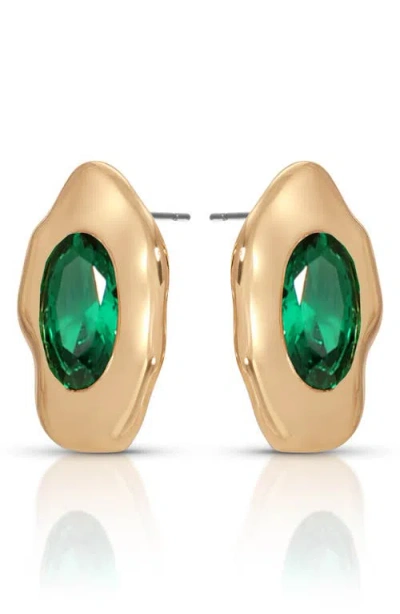 Ettika Molten Glow Crystal Stud Earrings In Gold