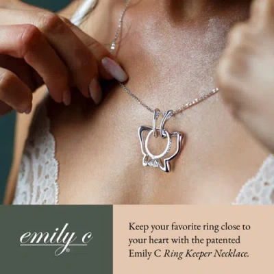 Emily C Butterfly Ring Holder Necklace, Sterling Silver Wedding Ring Keeper, Necklace Jewelry , Gend In Silver