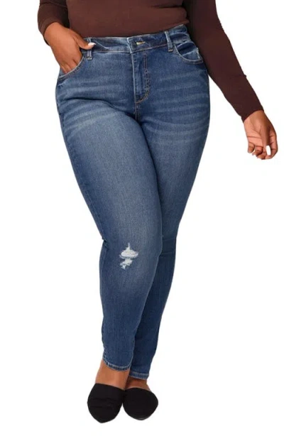 Slink Jeans High Waist Skinny Jeans In Blue