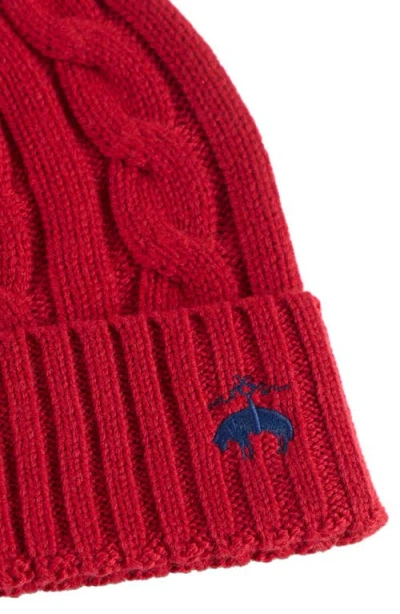 Brooks Brothers Cashmere Blend Classic Cable Hat In Red