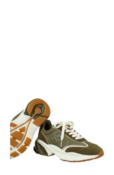 Tory Burch Good Luck Sneakers Contrast Stitching In Green