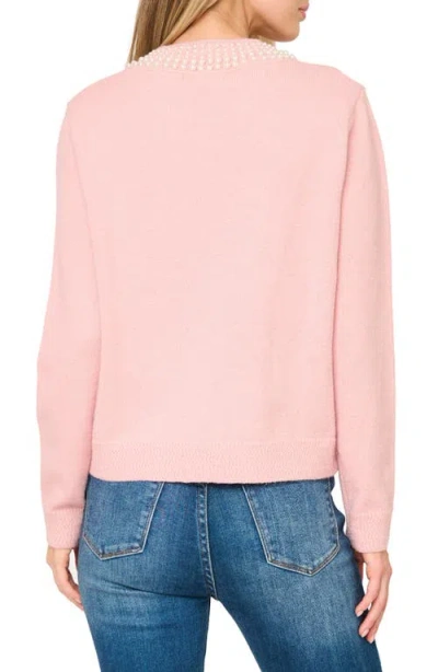 Gibsonlook Soirée Imitation Pearl Embellished Sweater In Pink