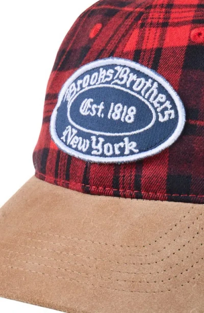 Brooks Brothers Lumberjack Plaid Baseball Hat In Red