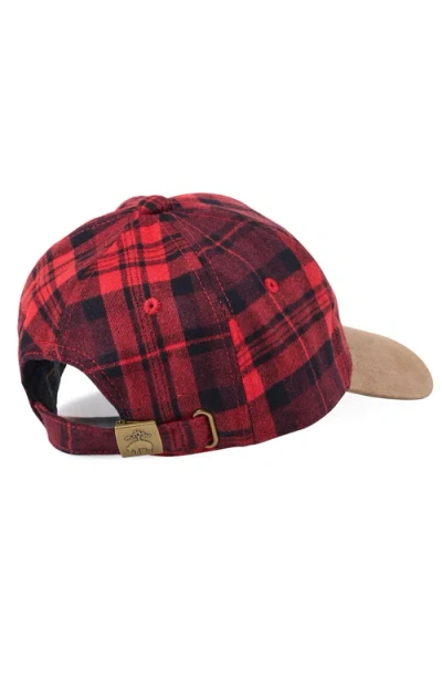 Brooks Brothers Lumberjack Plaid Baseball Hat In Red