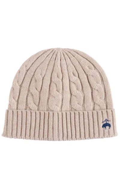 Brooks Brothers Cashmere Blend Classic Cable Hat In Neutral