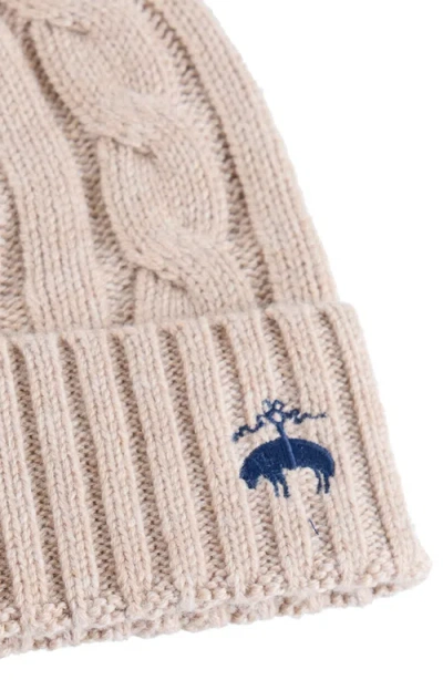 Brooks Brothers Cashmere Blend Classic Cable Hat In Neutral