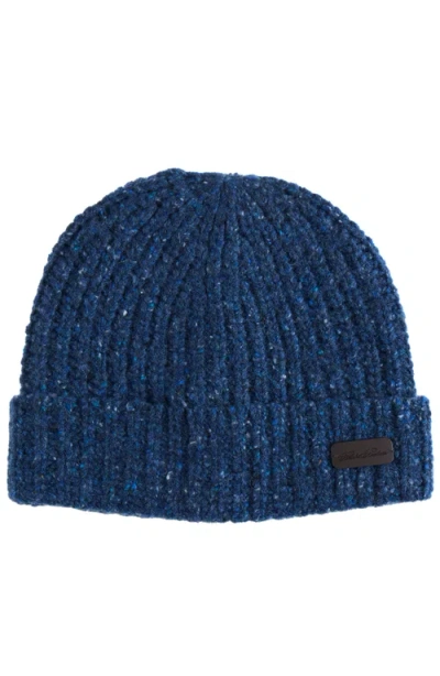 Brooks Brothers Donegal Wool Shaker Rib Beanie In Blue