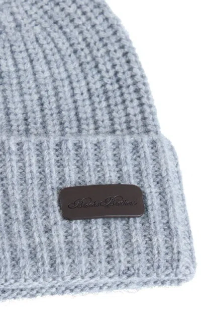 Brooks Brothers Pure Cashmere Rib Cuffed Beanie In Blue