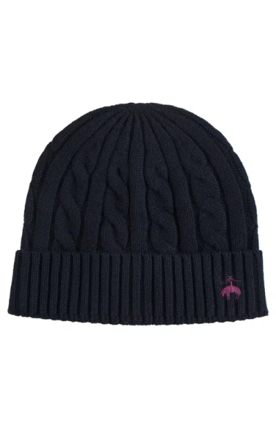 Brooks Brothers Cashmere Blend Classic Cable Hat In Black