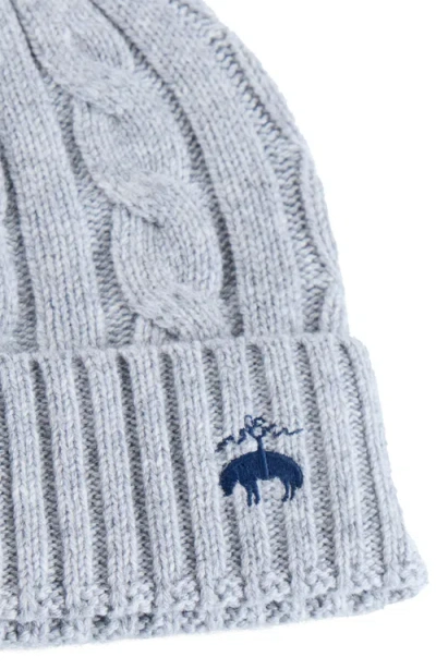 Brooks Brothers Cashmere Blend Classic Cable Hat In Gray