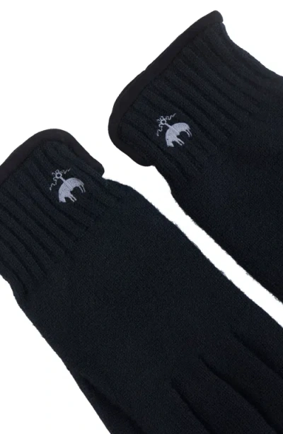 Brooks Brothers Cashmere Blend Suede Trim Gloves In Black