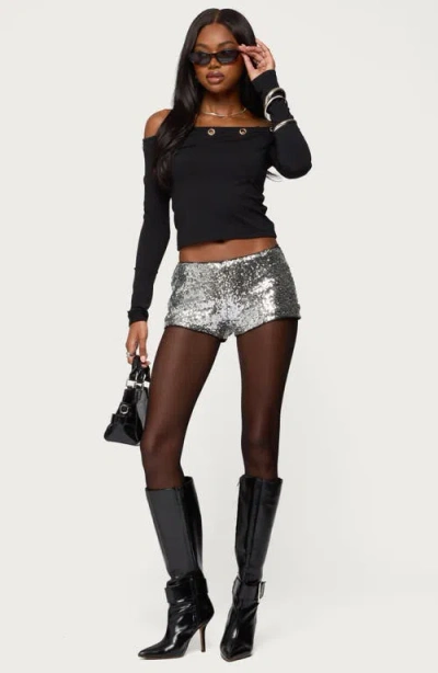 Edikted Shauna Sequin Shorts In Multi