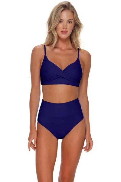 Sunsets Arlene High Waist Bikini Swim Bottoms With Tummy Control In Blue