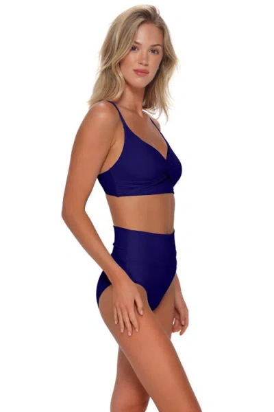 Sunsets Arlene High Waist Bikini Swim Bottoms With Tummy Control In Blue