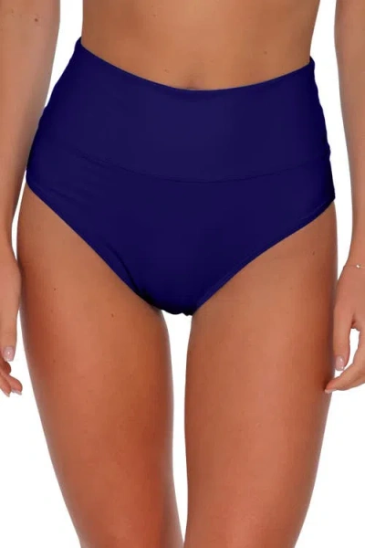 Sunsets Arlene High Waist Bikini Swim Bottoms With Tummy Control In Blue
