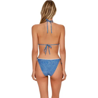 Swim Systems Pom Pom Tie Side Bikini Swim Bottoms In Brown