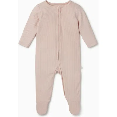 Mori Ribbed Two Way Zip-up Sleepsuit In Brown