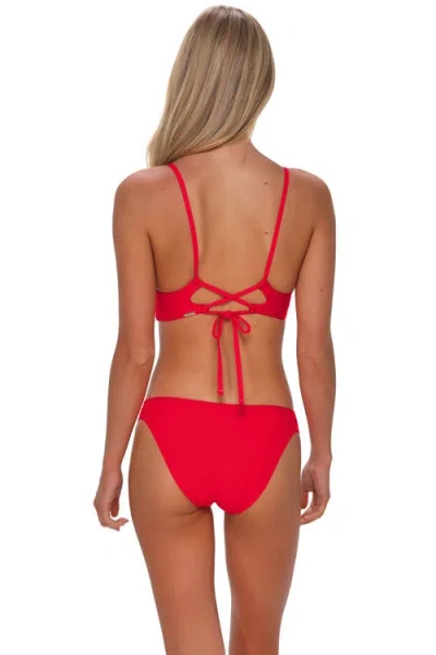 Sunsets Dora Double Tab Bikini Swim Bottoms In Red