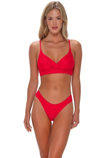 Sunsets Dora Double Tab Bikini Swim Bottoms In Red