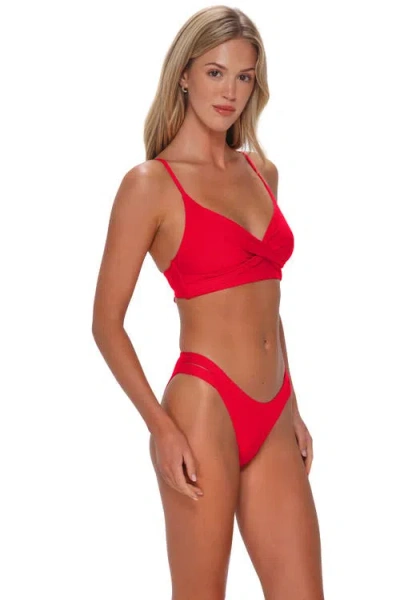 Sunsets Dora Double Tab Bikini Swim Bottoms In Red