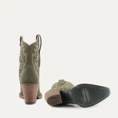 Buck & Brana Brooke Leather Boots In Green