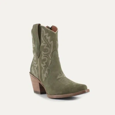 Buck & Brana Brooke Leather Boots In Green