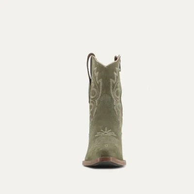 Buck & Brana Brooke Leather Boots In Green