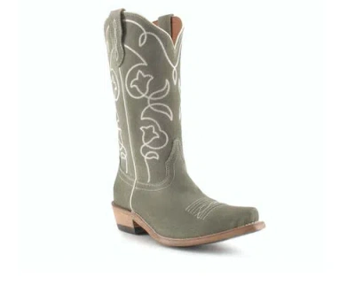 Buck & Brana Christianne Leather Boots In Gray