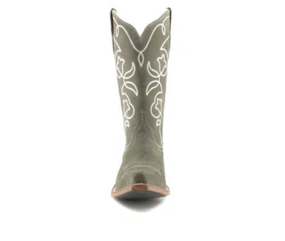 Buck & Brana Christianne Leather Boots In Gray