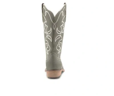 Buck & Brana Christianne Leather Boots In Gray