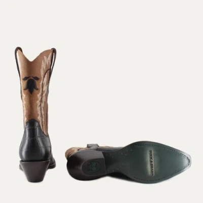 Buck & Brana Bianca Leather Boots In Brown