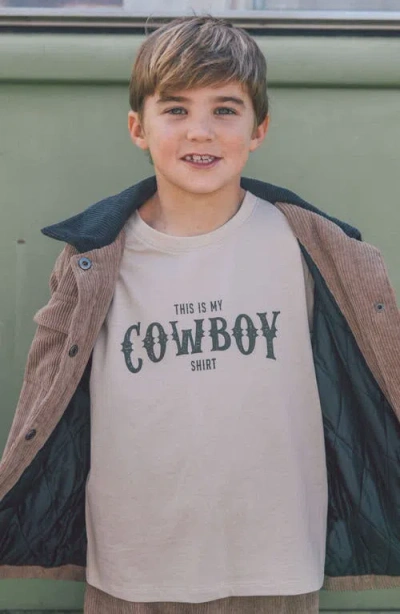 Feather 4 Arrow Kids' Cowboy Long Sleeve Graphic T-shirt In Brown