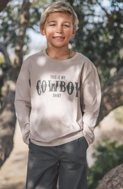 Feather 4 Arrow Kids' Cowboy Long Sleeve Graphic T-shirt In Brown