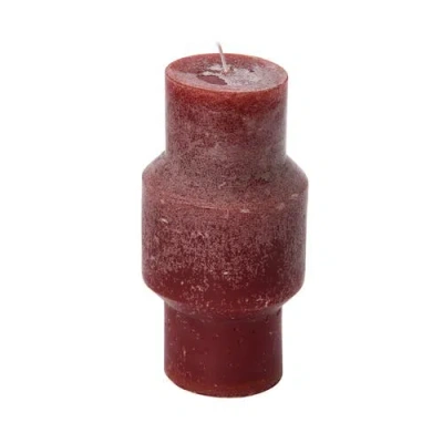 Storied Home Unscented  Pillar Candle In Red