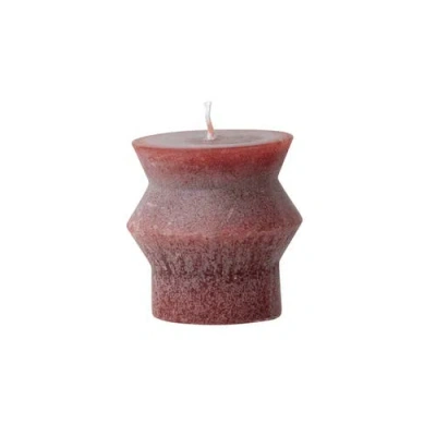 Storied Home Unscented  Pillar Candle In Red